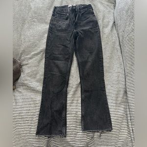 Black Everlane Jeans - high rise kick crop, size 24 regular